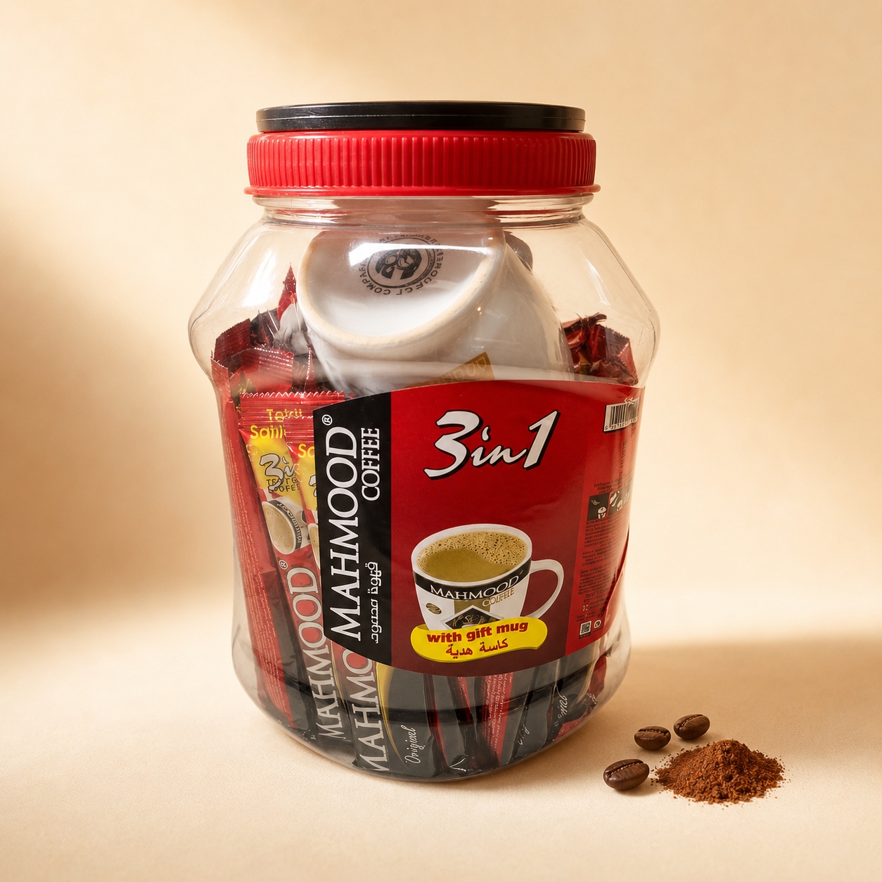 Mahmood Coffee 3in1 Stick Gift Mug Jar 18gr 42x6